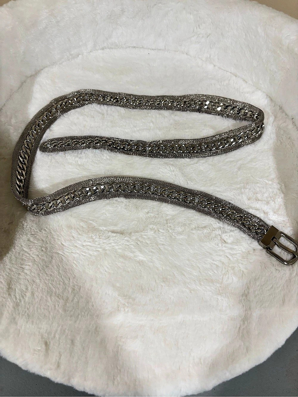 Chain Link Silver-Tone Belt
